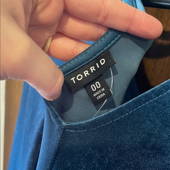 Torrid Deep Blue Velvet Dress - Picture 2 of 4